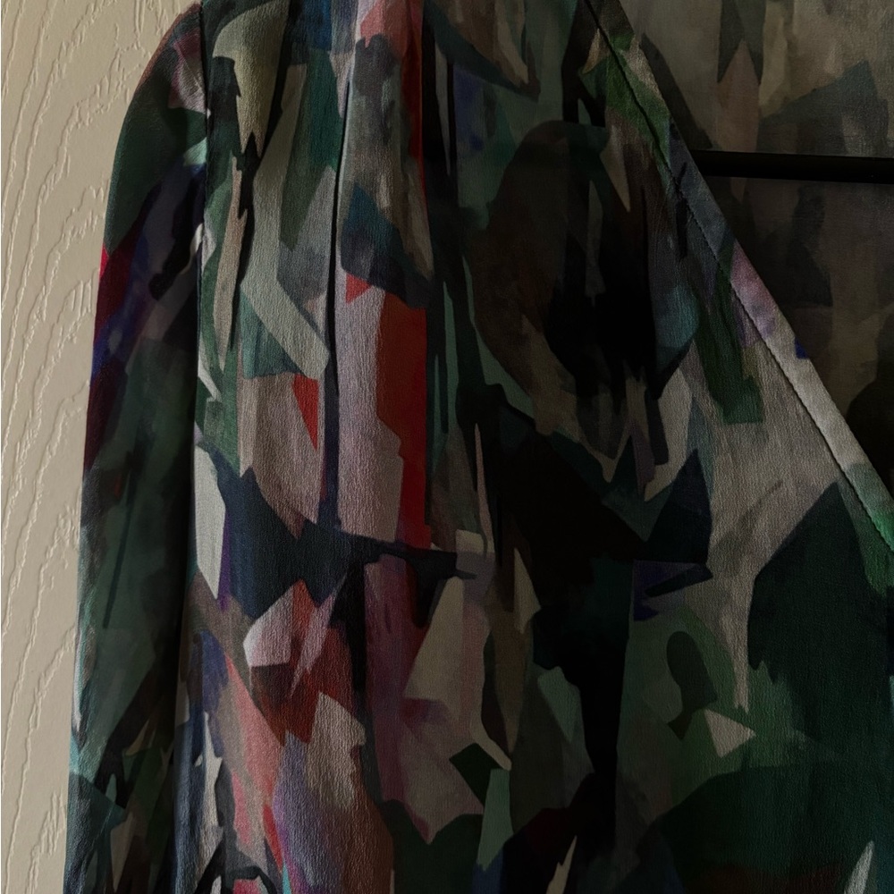 Apny tie front v neck long sleeve top size M - Picture 5 of 5